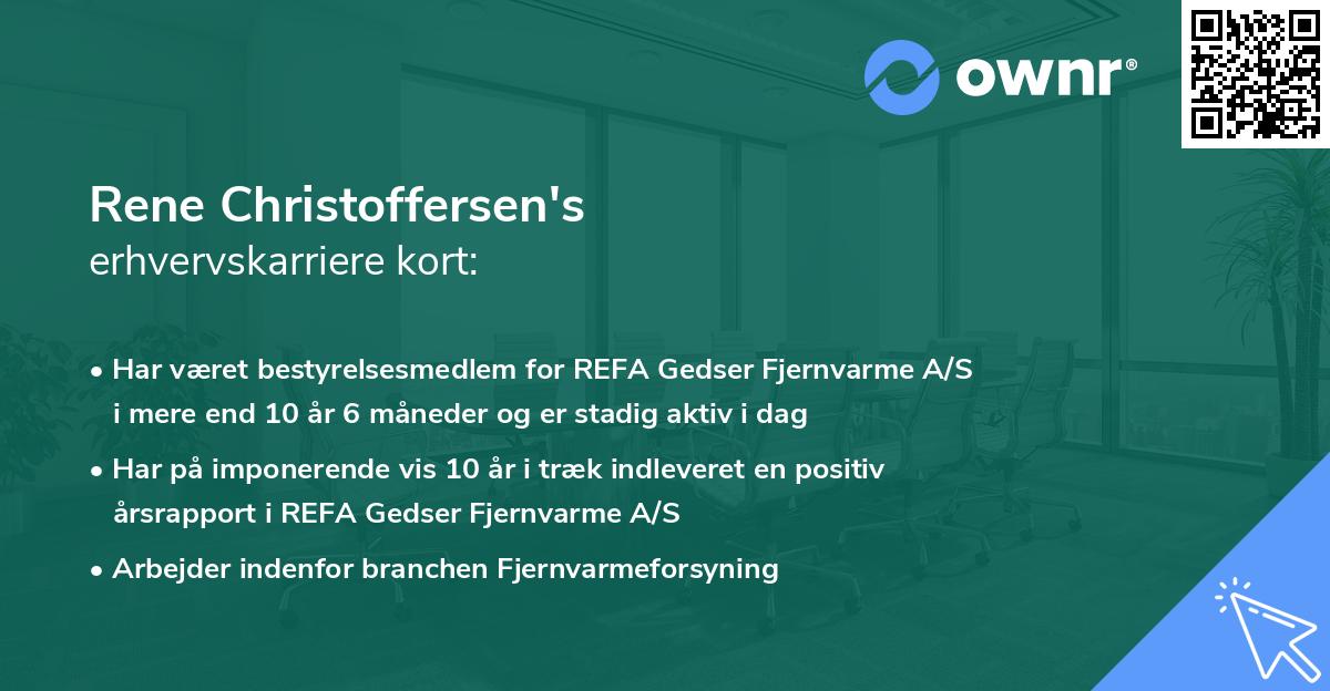 Rene Christoffersen's erhvervskarriere kort