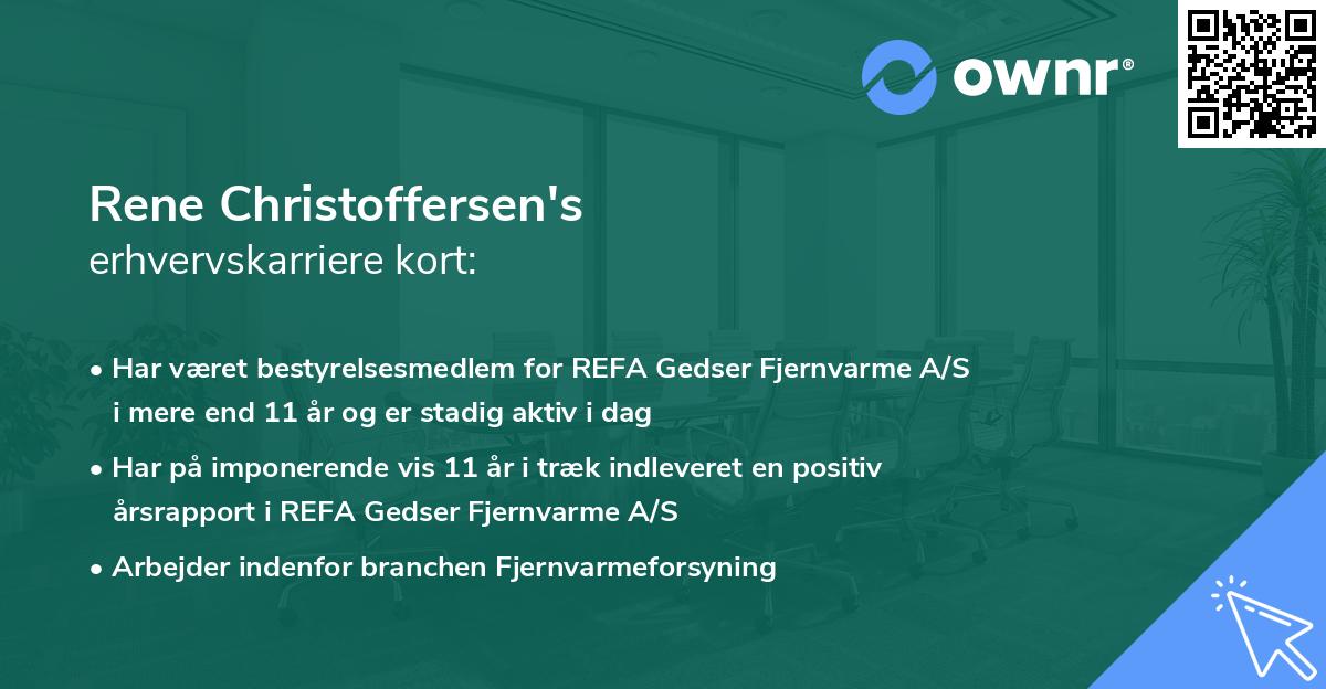 Rene Christoffersen's erhvervskarriere kort