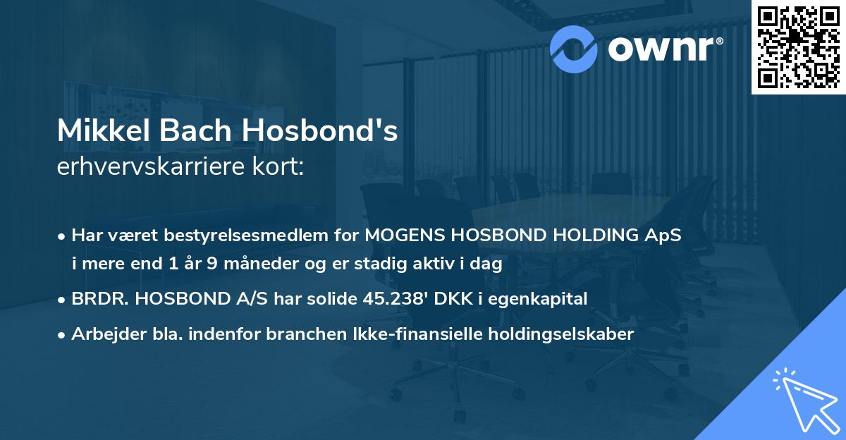 Mikkel Bach Hosbond's erhvervskarriere kort