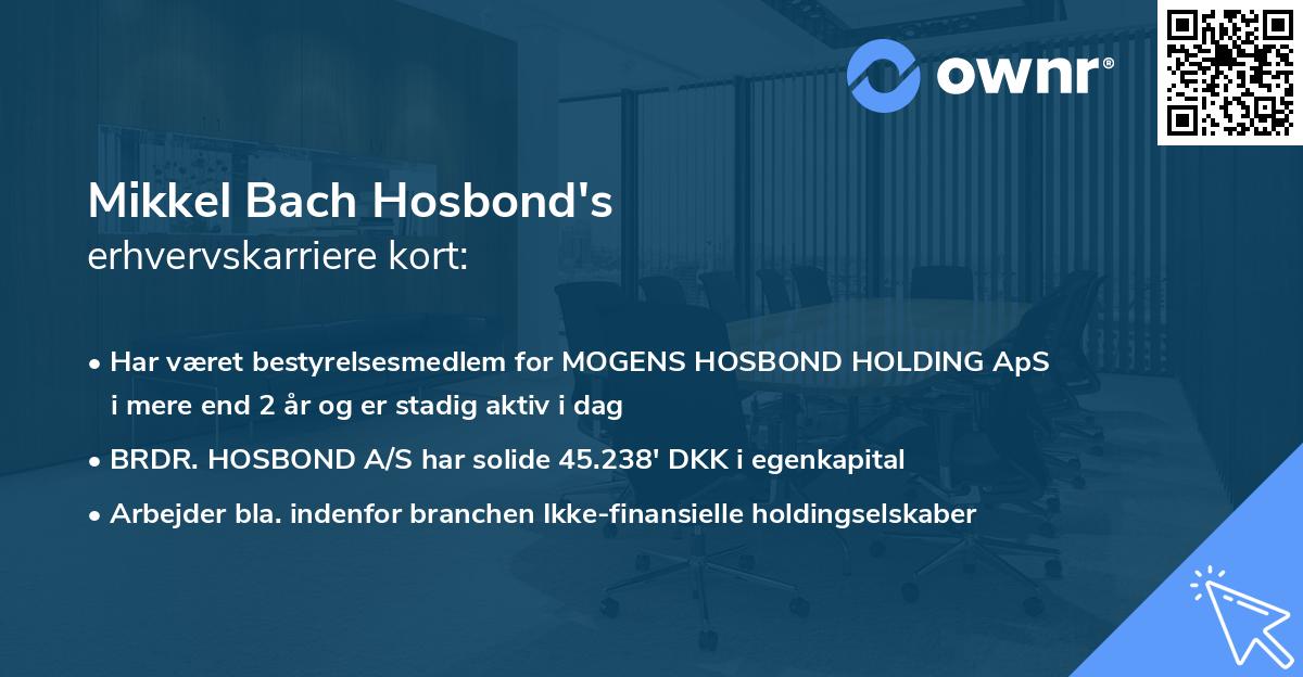 Mikkel Bach Hosbond's erhvervskarriere kort