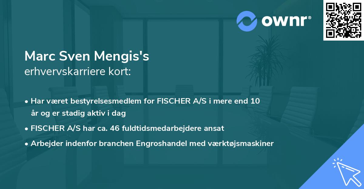 Marc Sven Mengis's erhvervskarriere kort