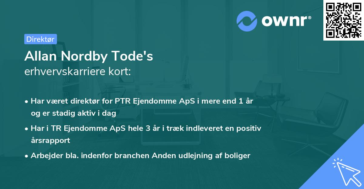 Allan Nordby Tode's erhvervskarriere kort