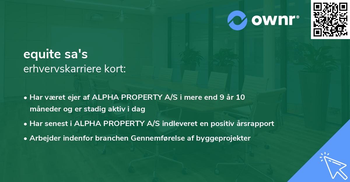 equite sa's erhvervskarriere kort