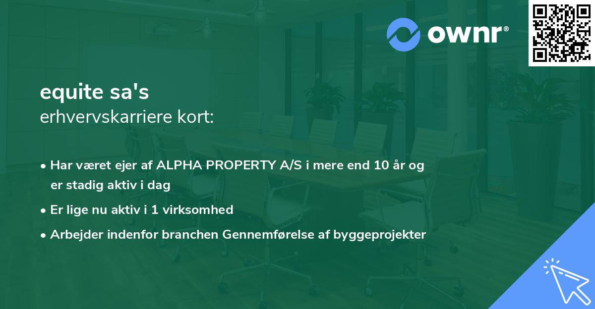 equite sa's erhvervskarriere kort