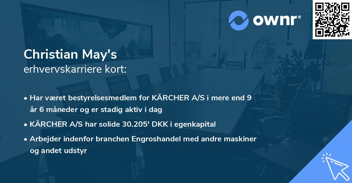 Christian May's erhvervskarriere kort