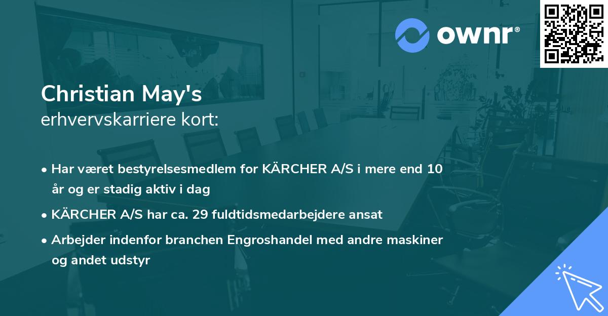 Christian May's erhvervskarriere kort