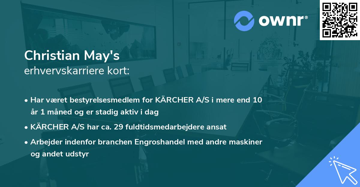 Christian May's erhvervskarriere kort