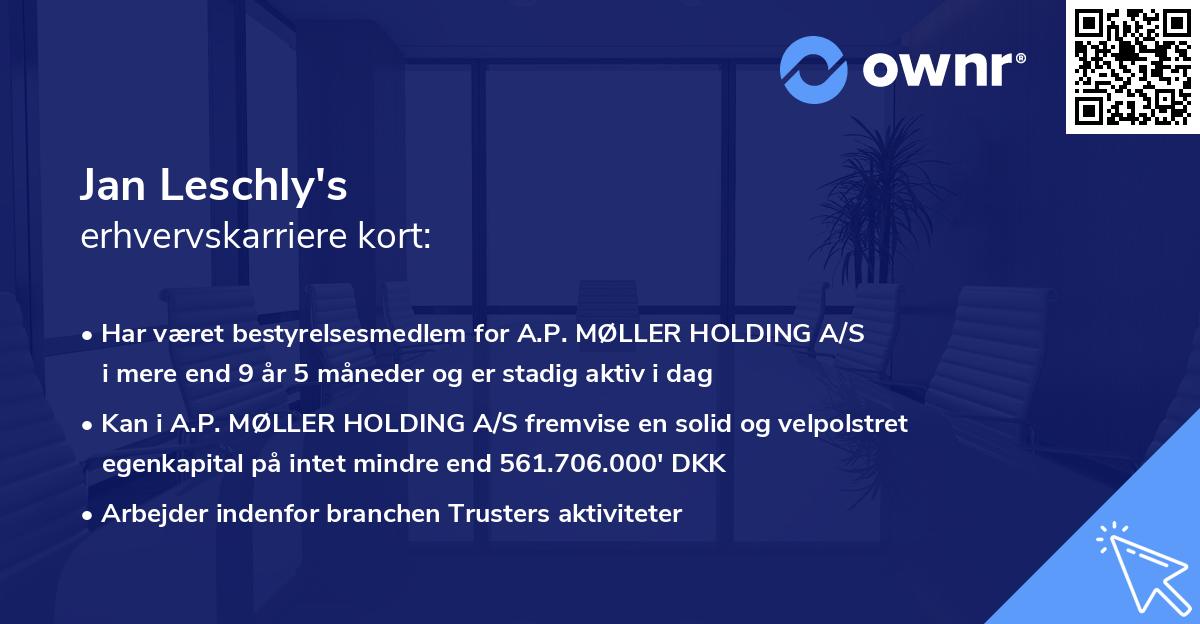 Jan Leschly's erhvervskarriere kort