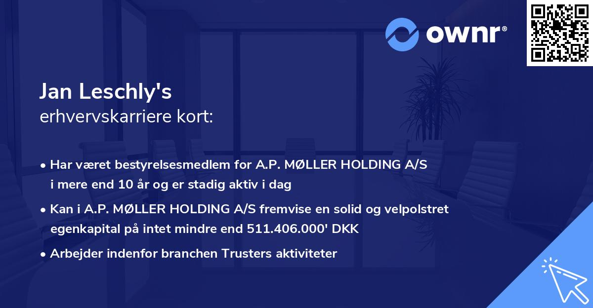 Jan Leschly's erhvervskarriere kort