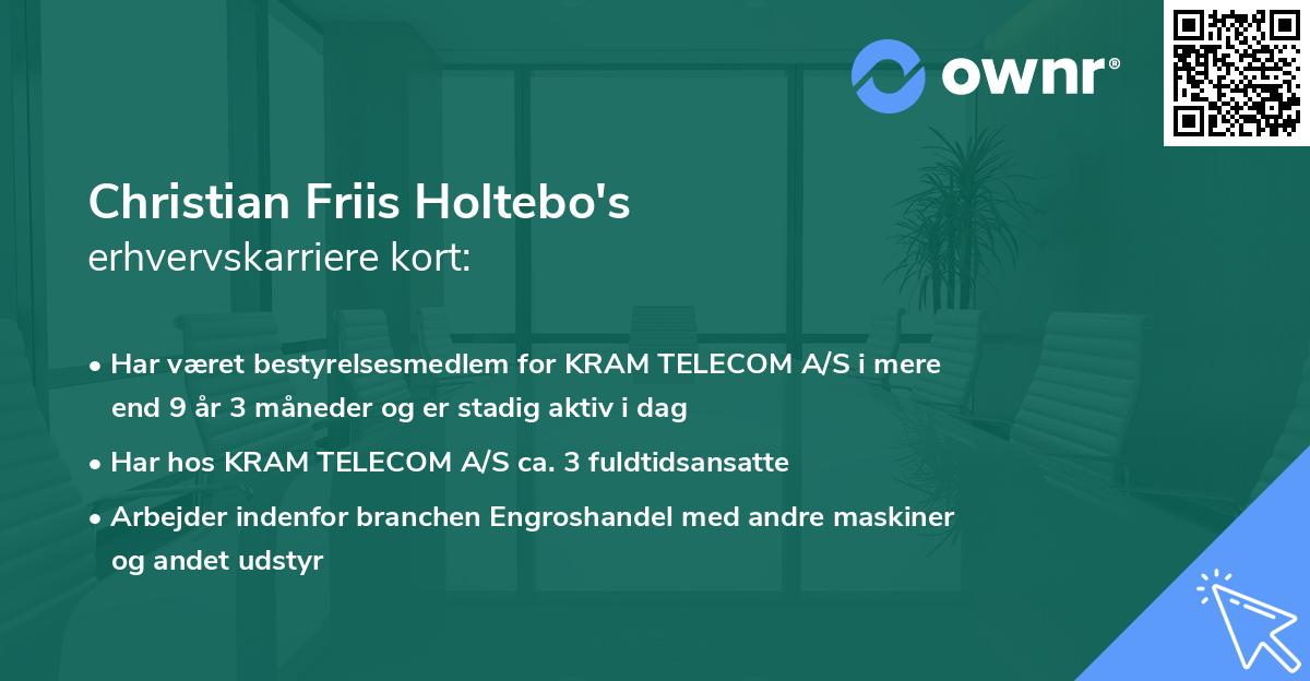 Christian Friis Holtebo's erhvervskarriere kort