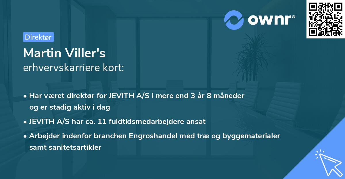 Martin Viller's erhvervskarriere kort