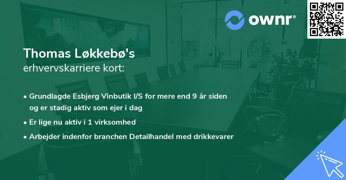 Thomas Løkkebø's erhvervskarriere kort
