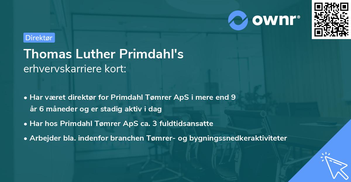 Thomas Luther Primdahl's erhvervskarriere kort