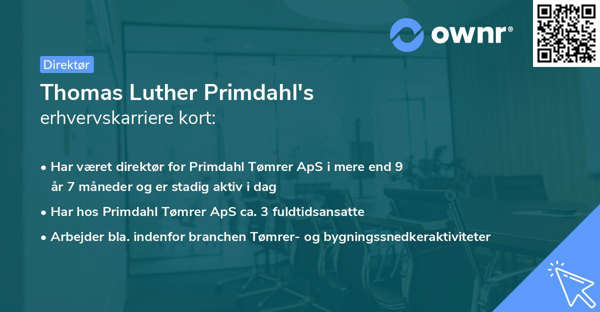 Thomas Luther Primdahl's erhvervskarriere kort