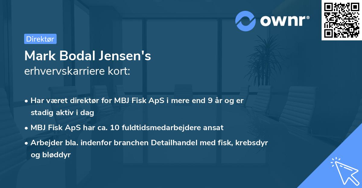 Mark Bodal Jensen's erhvervskarriere kort