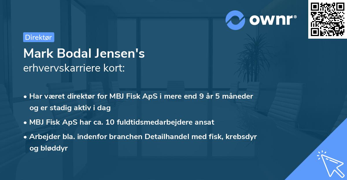 Mark Bodal Jensen's erhvervskarriere kort