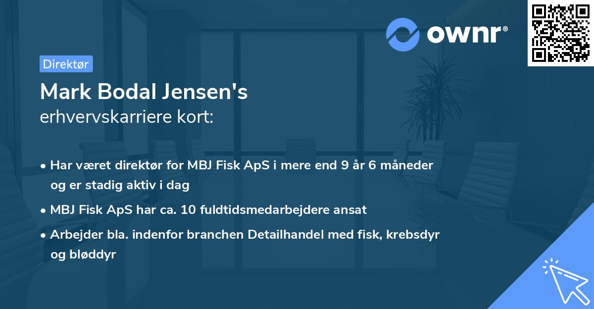 Mark Bodal Jensen's erhvervskarriere kort