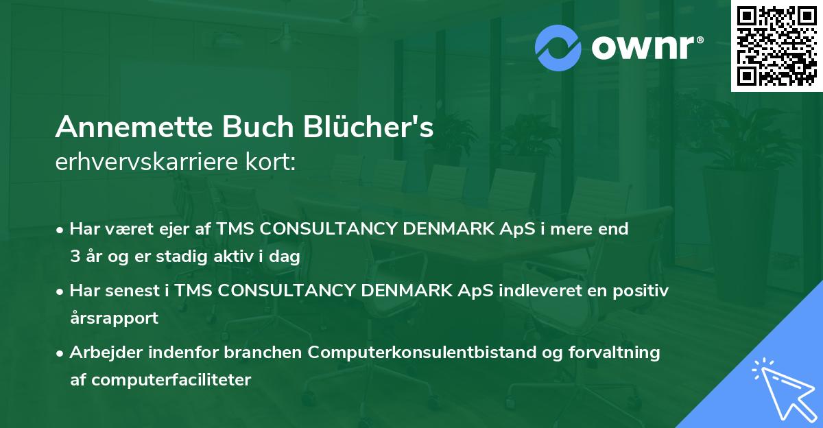 Annemette Buch Blücher's erhvervskarriere kort