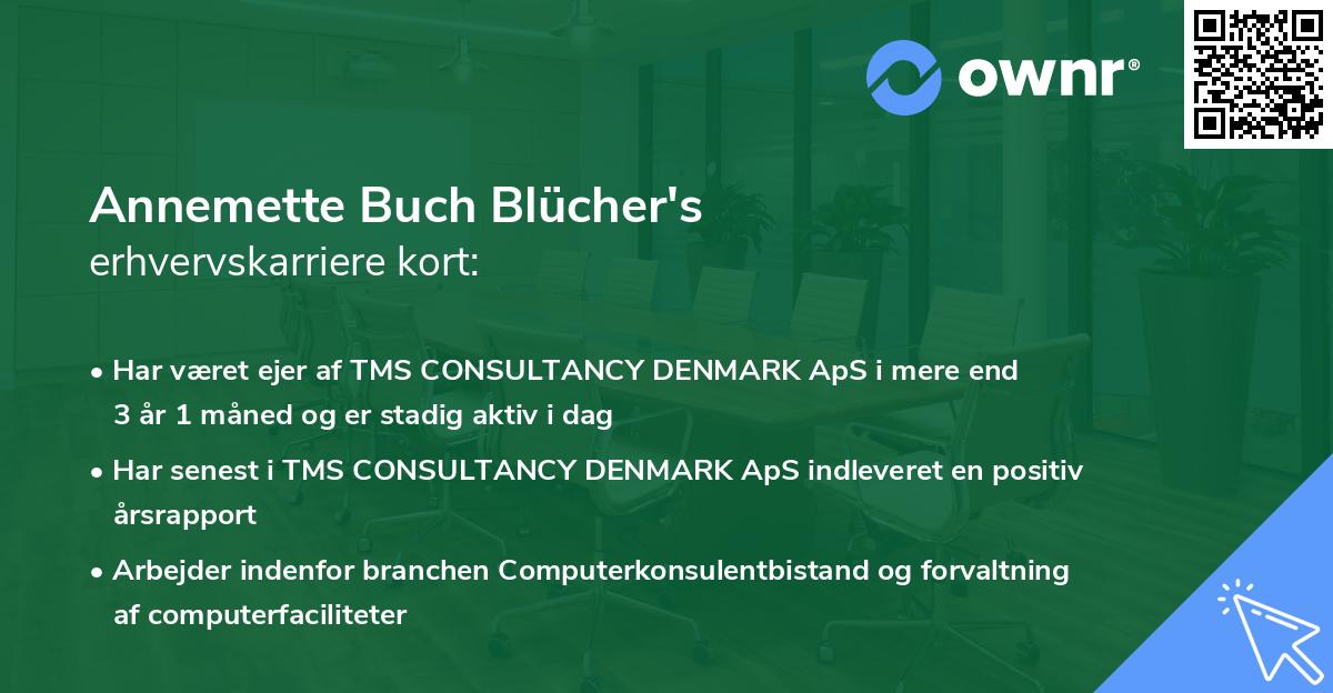 Annemette Buch Blücher's erhvervskarriere kort