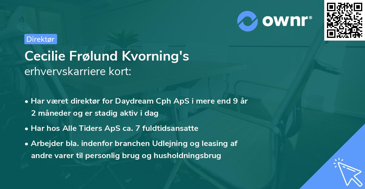 Cecilie Frølund Kvorning's erhvervskarriere kort
