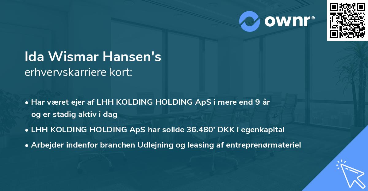 Ida Wismar Hansen's erhvervskarriere kort