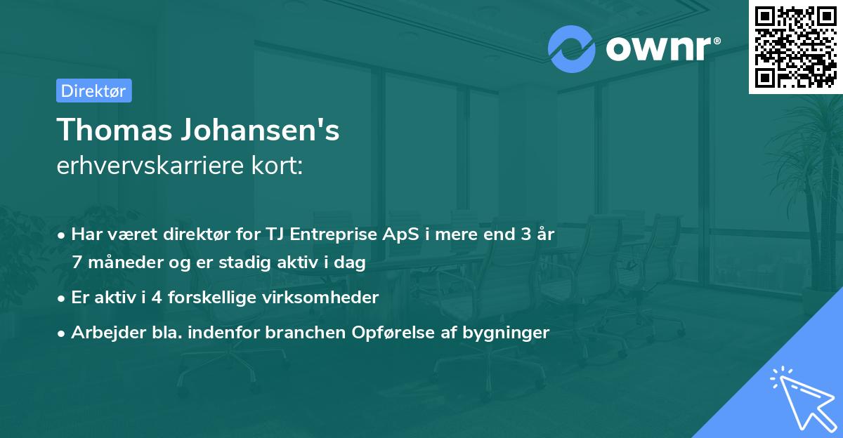 Thomas Johansen's erhvervskarriere kort