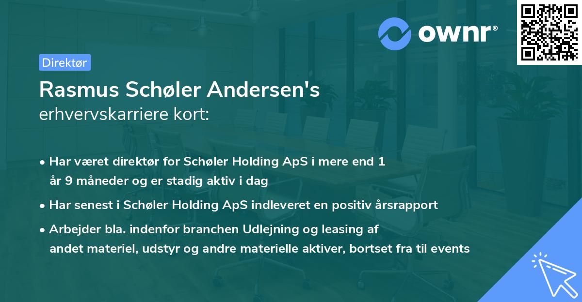 Rasmus Schøler Andersen's erhvervskarriere kort