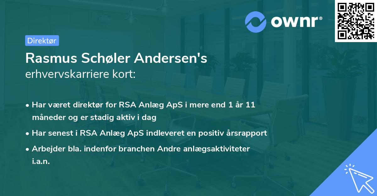 Rasmus Schøler Andersen's erhvervskarriere kort