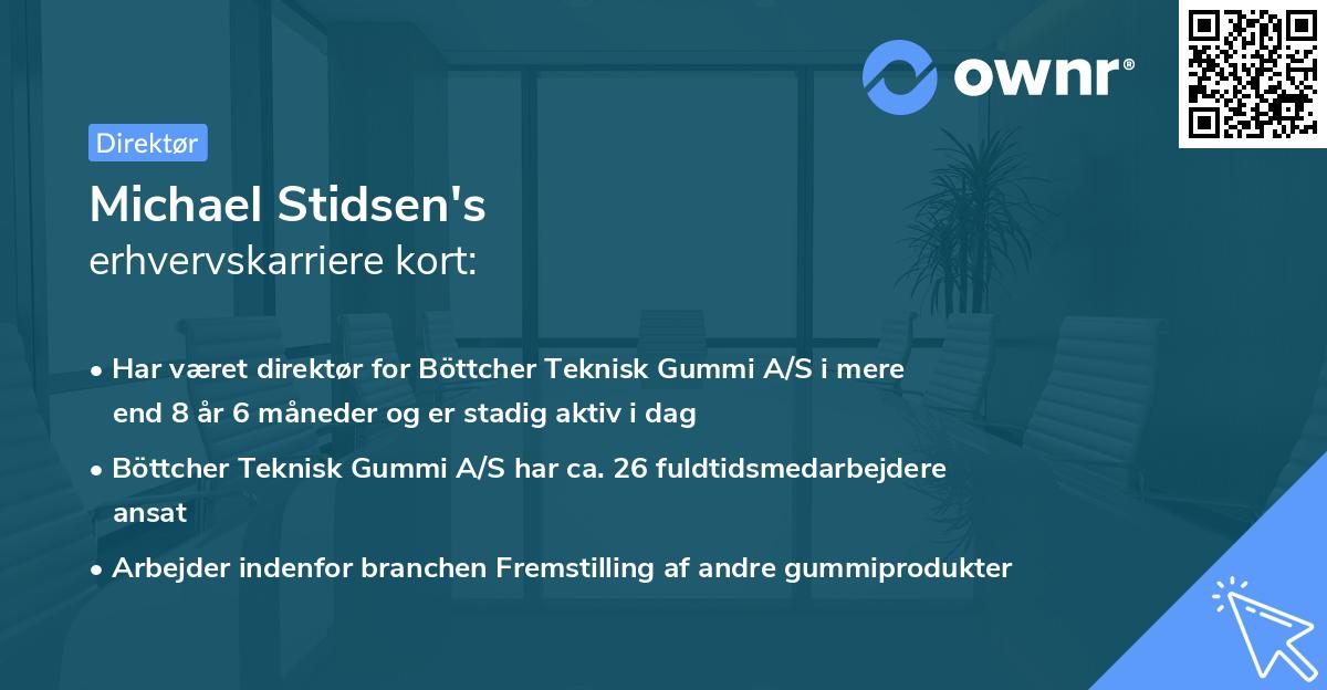 Michael Stidsen's erhvervskarriere kort