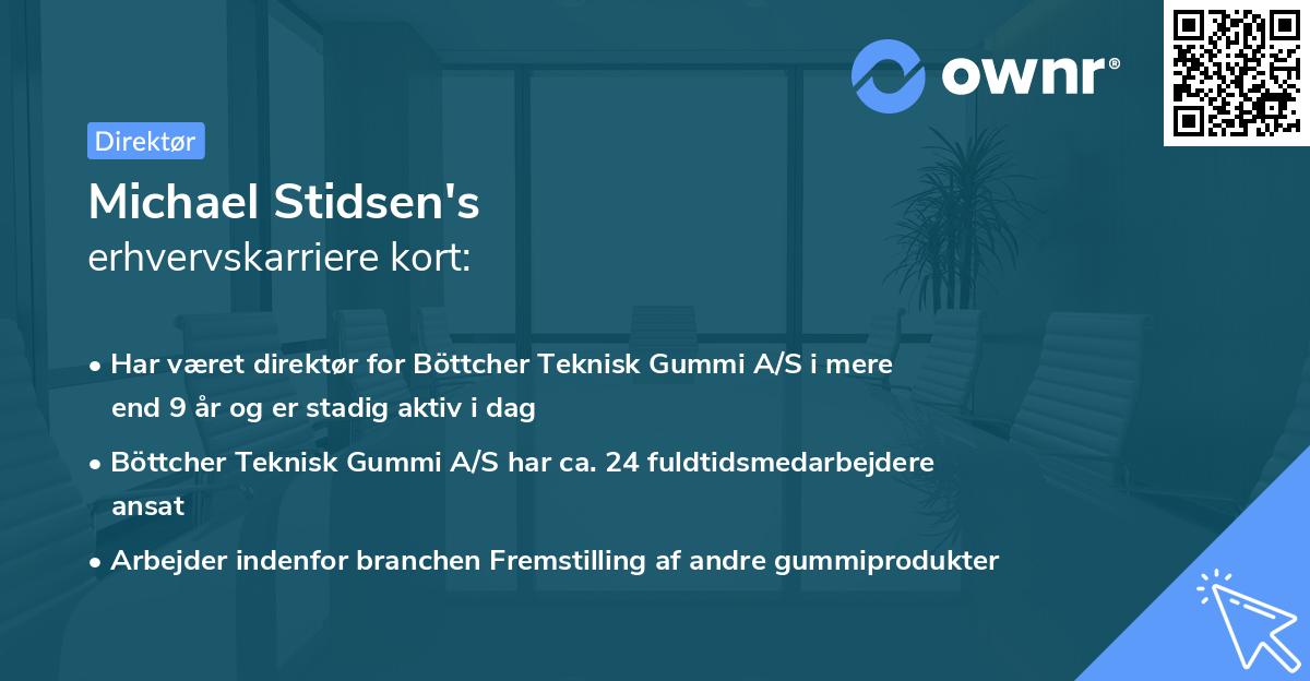 Michael Stidsen's erhvervskarriere kort