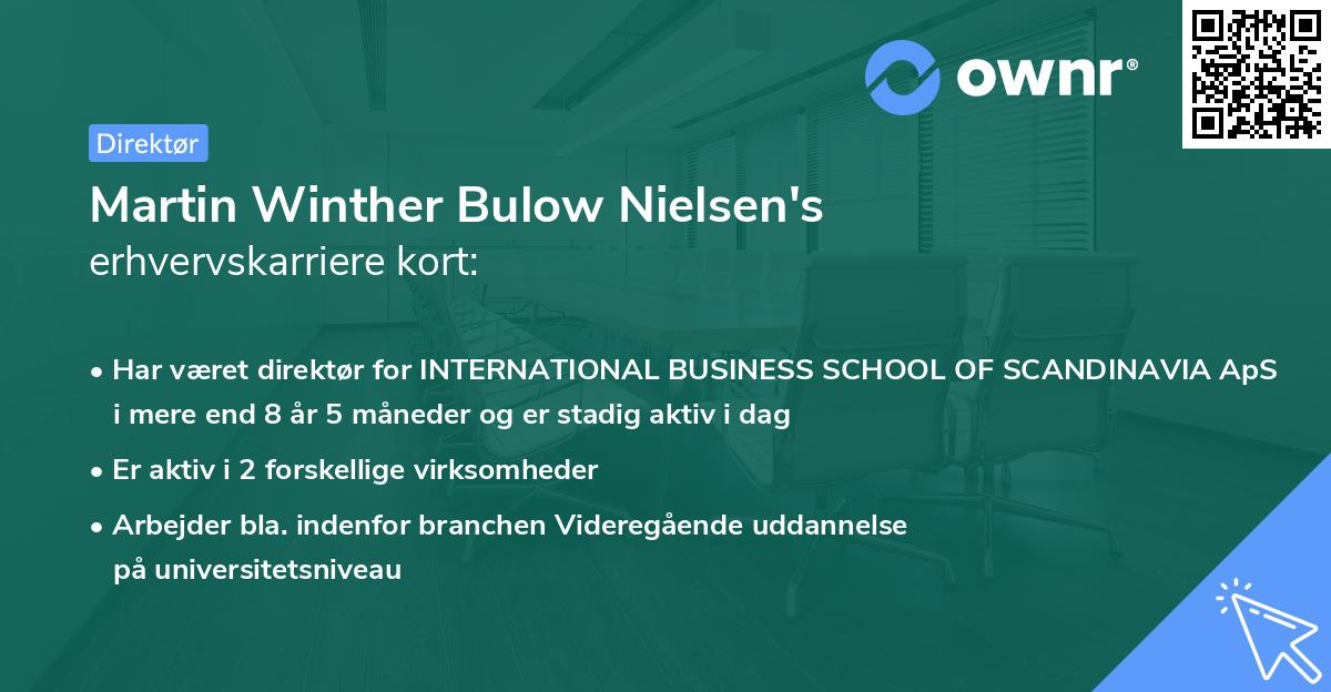 Martin Winther Bulow Nielsen's erhvervskarriere kort