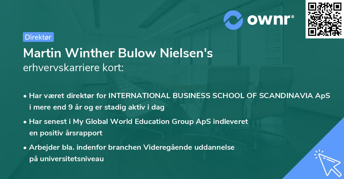 Martin Winther Bulow Nielsen's erhvervskarriere kort