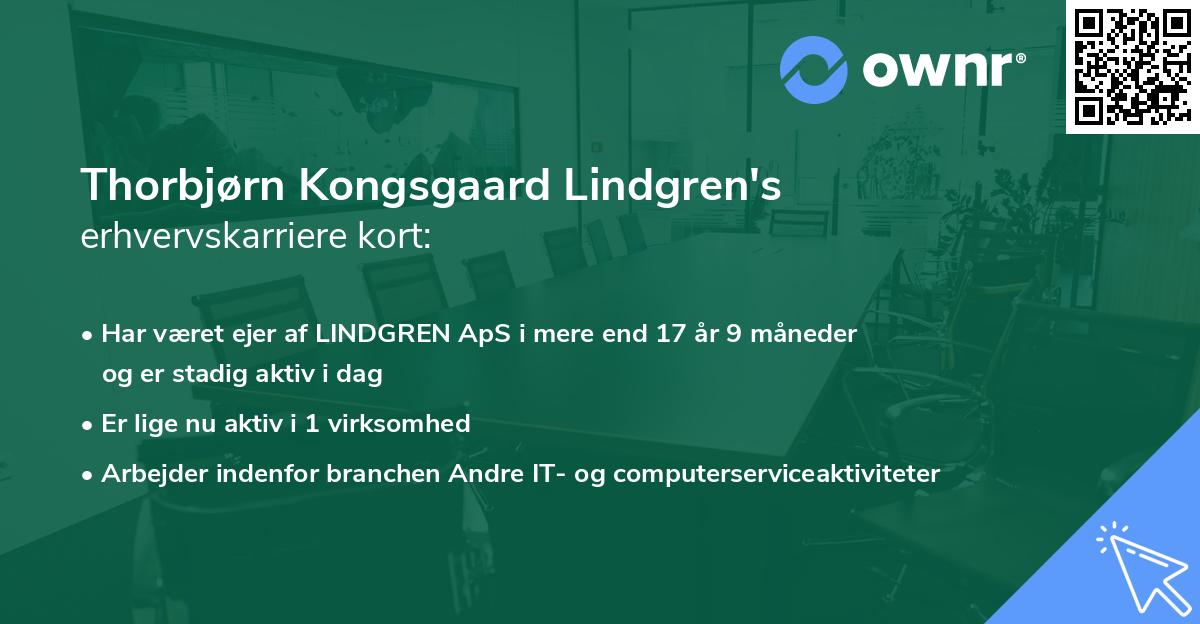 Thorbjørn Kongsgaard Lindgren's erhvervskarriere kort