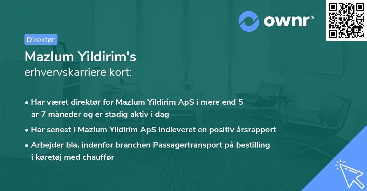 Mazlum Yildirim's erhvervskarriere kort