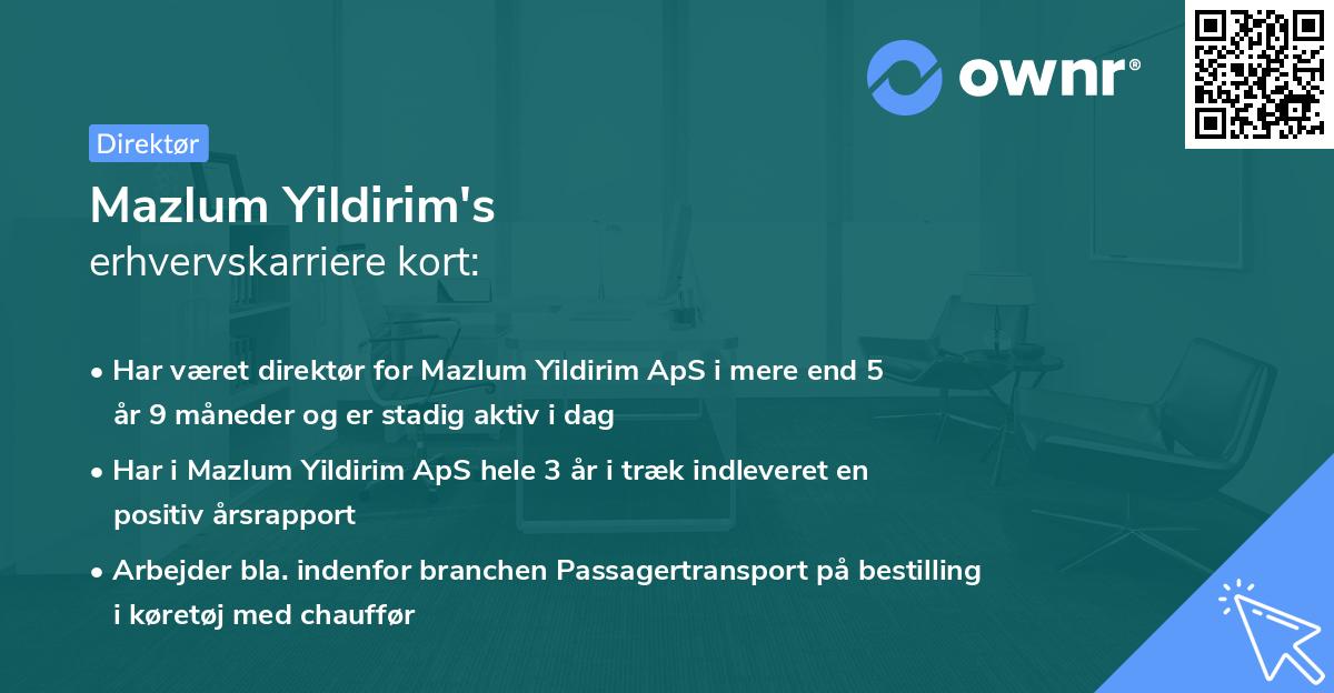 Mazlum Yildirim's erhvervskarriere kort