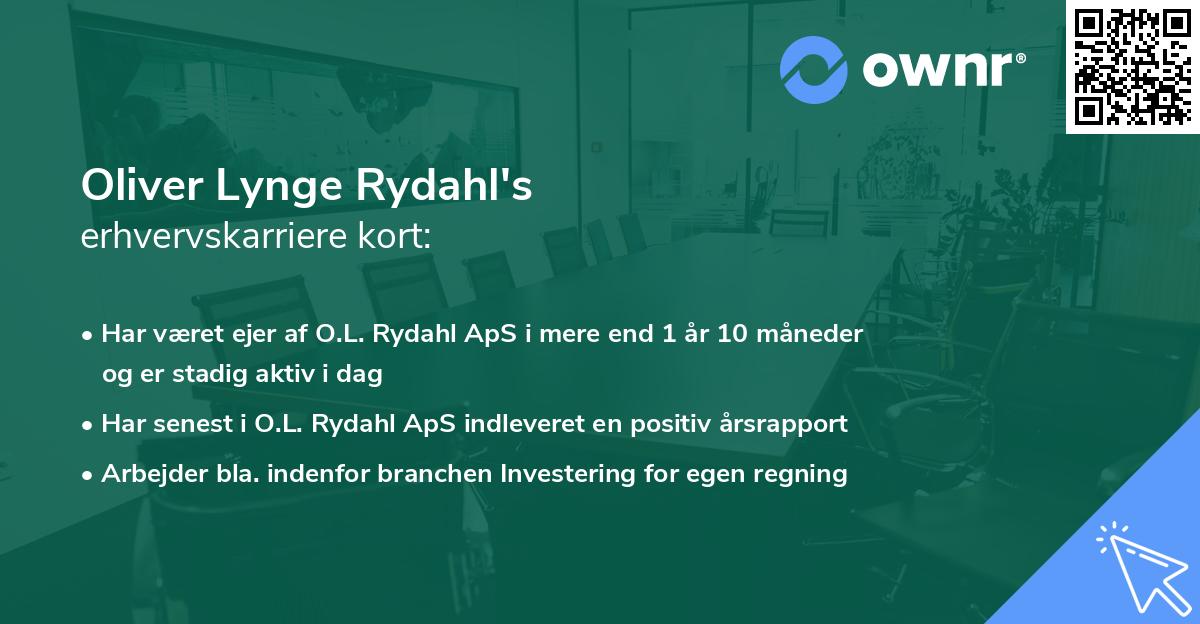 Oliver Lynge Rydahl's erhvervskarriere kort