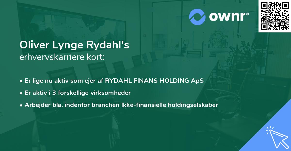 Oliver Lynge Rydahl's erhvervskarriere kort
