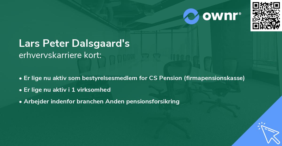 Lars Peter Dalsgaard's erhvervskarriere kort