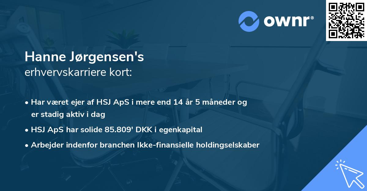 Hanne Jørgensen's erhvervskarriere kort
