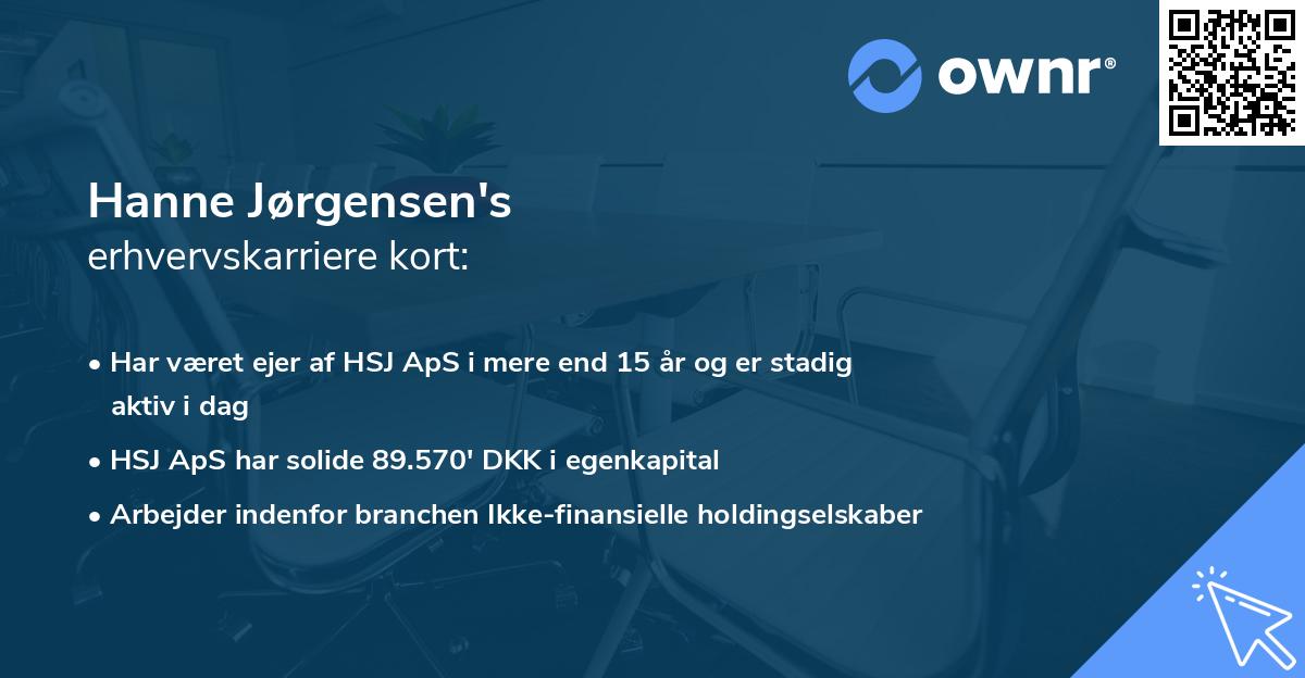 Hanne Jørgensen's erhvervskarriere kort