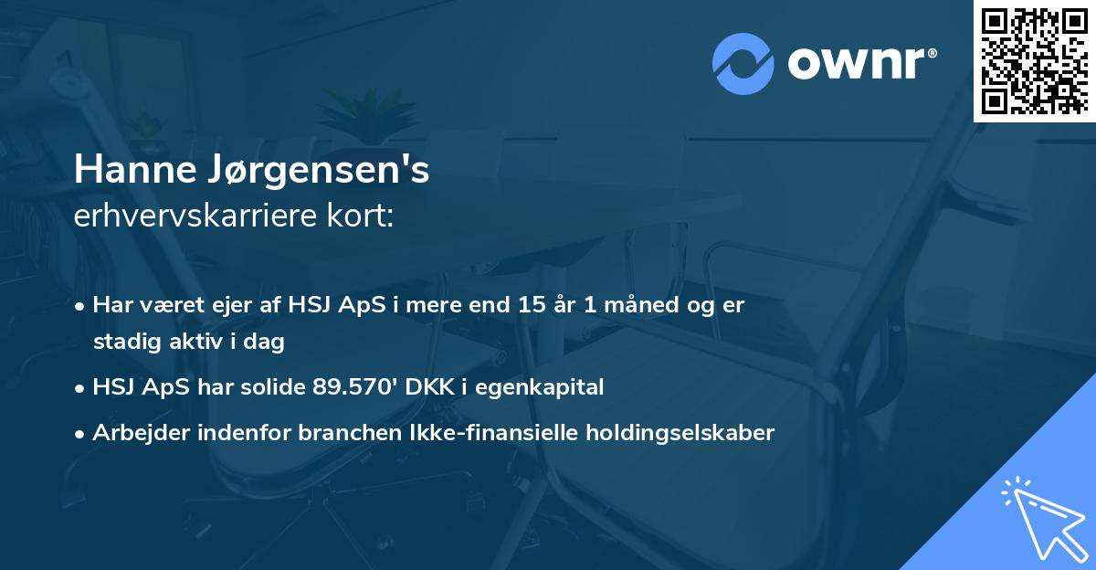 Hanne Jørgensen's erhvervskarriere kort