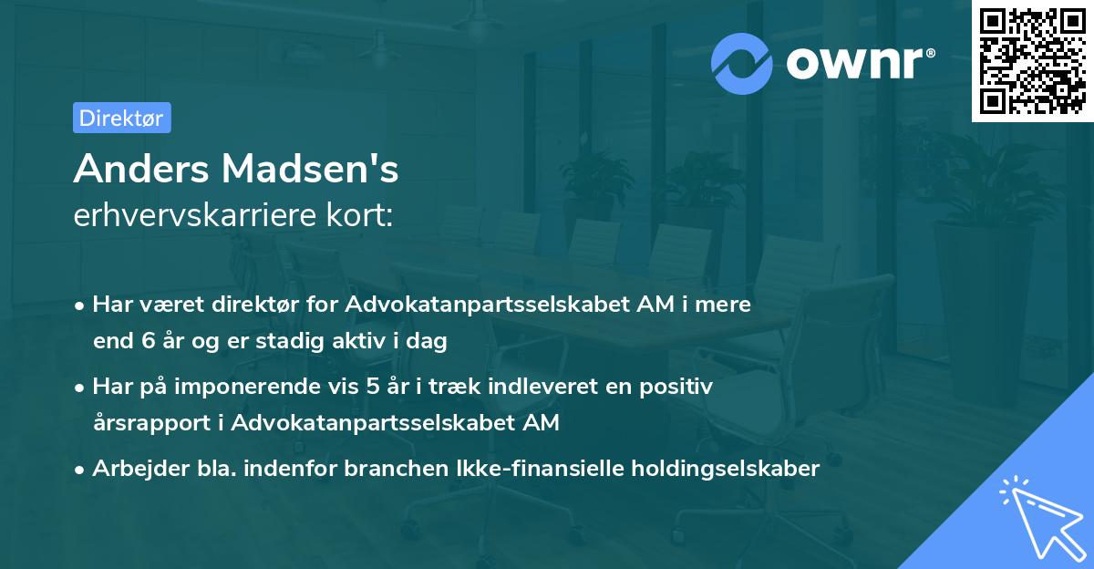 Anders Madsen's erhvervskarriere kort