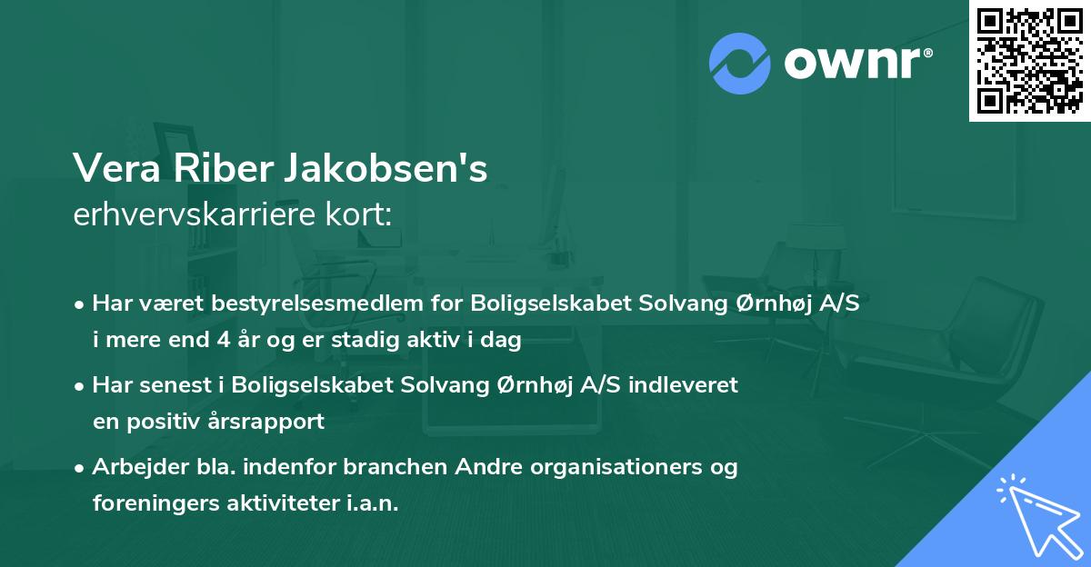 Vera Riber Jakobsen's erhvervskarriere kort