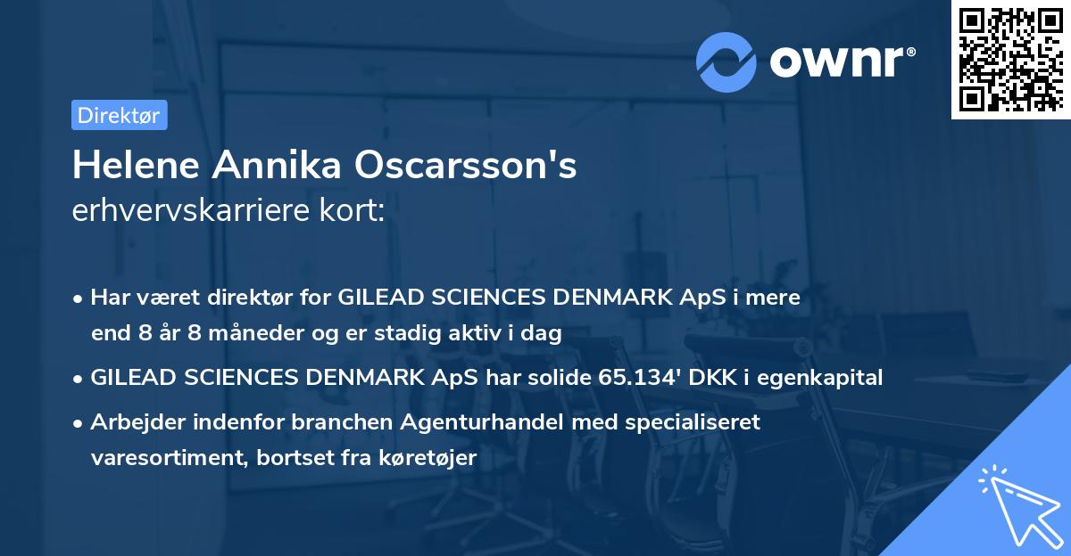 Helene Annika Oscarsson's erhvervskarriere kort