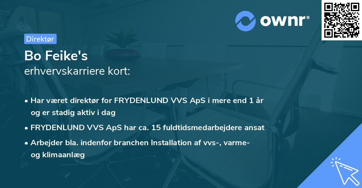 Bo Feike's erhvervskarriere kort