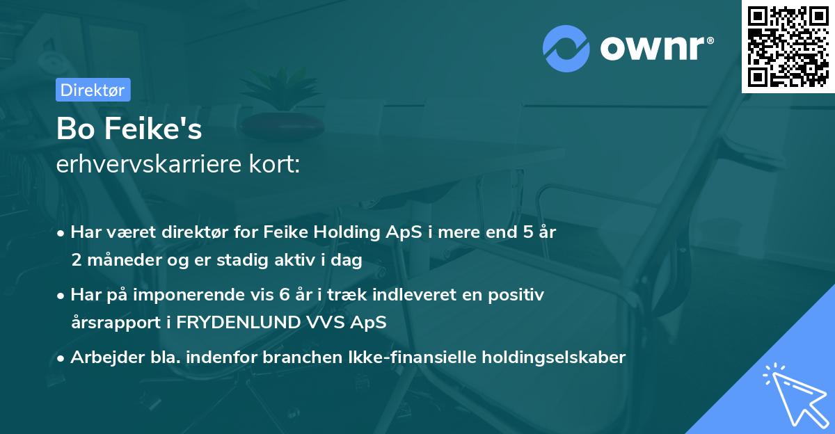 Bo Feike's erhvervskarriere kort