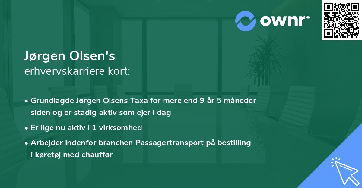 Jørgen Olsen's erhvervskarriere kort