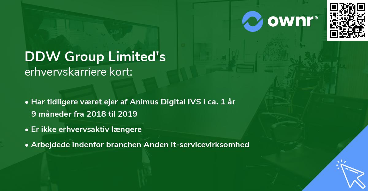 DDW Group Limited's erhvervskarriere kort
