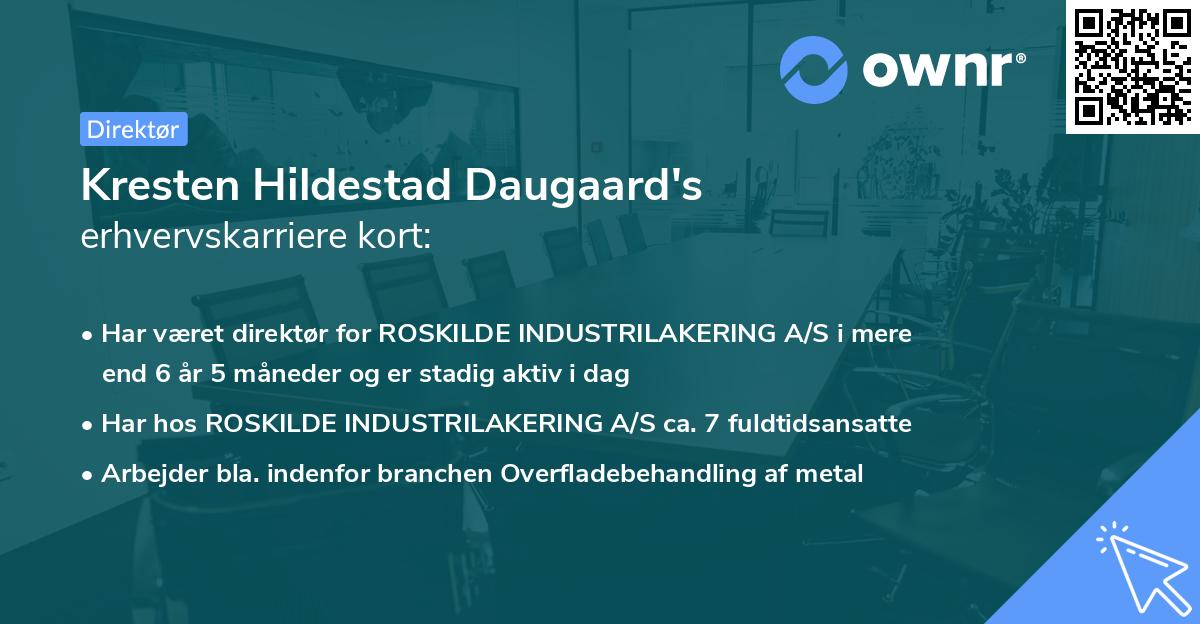 Kresten Hildestad Daugaard's erhvervskarriere kort