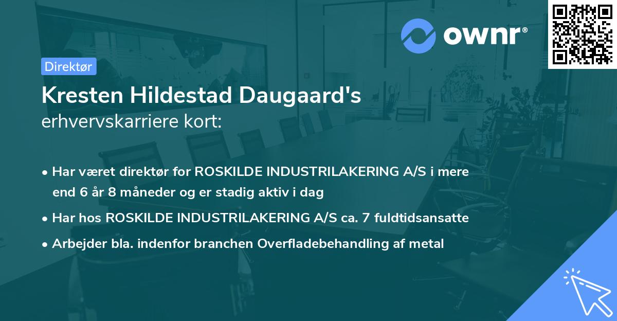 Kresten Hildestad Daugaard's erhvervskarriere kort